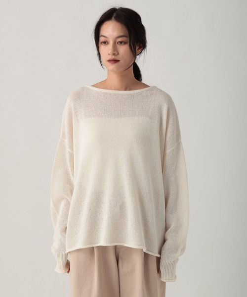 Elura（エルーラ）の「ペーパーヤーンニット/643327（ニット/セーター・レディース・ライトピンク/オフホワイト/チャコールグレー・FREE）」の18枚目の写真