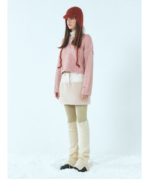 ETMON(エトモン)の「Mixed Shearling Mini Skirt, Cream(スカート・レディース・その他・S/M)」の5枚目の写真