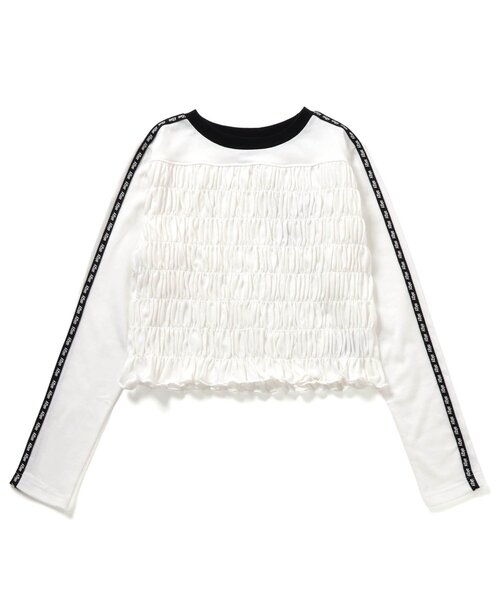 algy（アルジー）の「シャーリングロンT（Tシャツ/カットソー・キッズ・オフホワイト/ブラック/サックスブルー・130/140/150/160）」の2枚目の写真