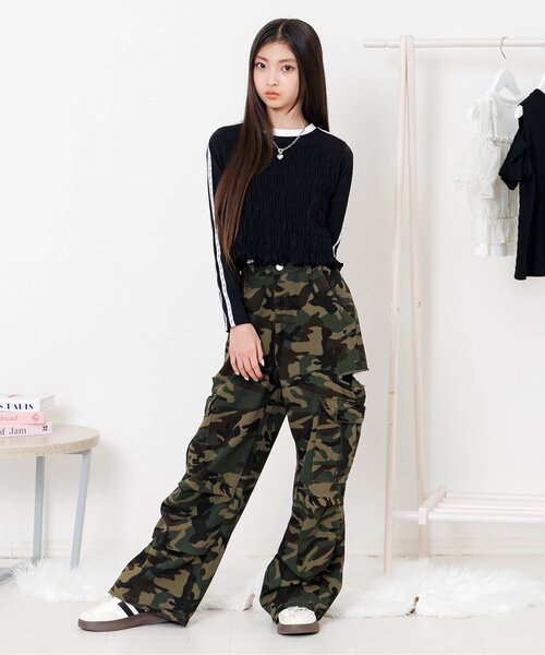 algy（アルジー）の「シャーリングロンT（Tシャツ/カットソー・キッズ・オフホワイト/ブラック/サックスブルー・130/140/150/160）」の5枚目の写真