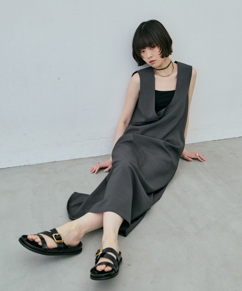 AIC.(エーアイシー)の「ディープUネックロングワンピース(ワンピース・レディース・チャコールグレー/オフホワイト/ブラック/バーガンディー・FREE)」の19枚目の写真