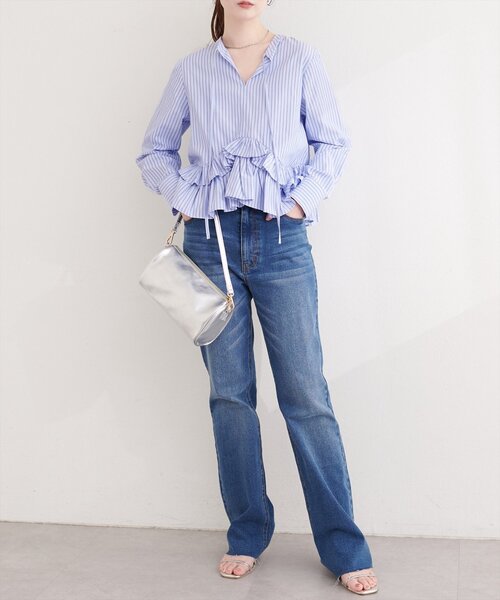 natural couture（ナチュラルクチュール）の「ティアードフリルブラウス（シャツ/ブラウス・レディース・ピンク/イエロー/ブルー/オフホワイト・FREE）」の18枚目の写真