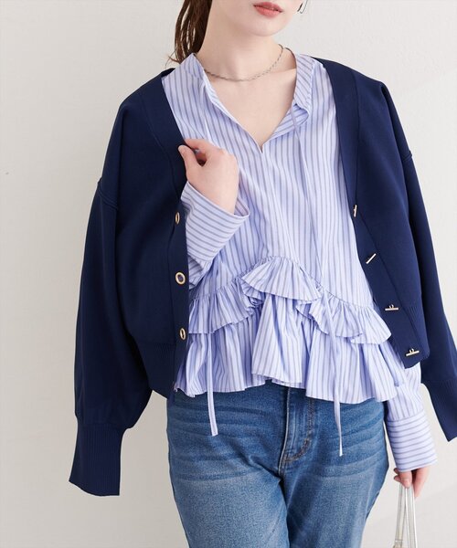 natural couture（ナチュラルクチュール）の「ティアードフリルブラウス（シャツ/ブラウス・レディース・ピンク/イエロー/ブルー/オフホワイト・FREE）」の19枚目の写真