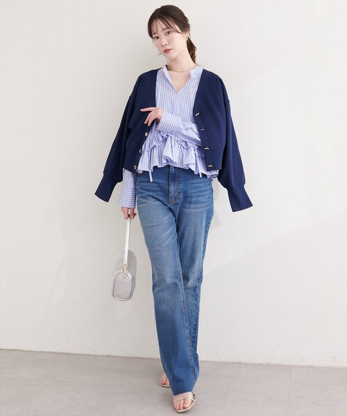 natural couture（ナチュラルクチュール）の「ティアードフリルブラウス（シャツ/ブラウス・レディース・ピンク/イエロー/ブルー/オフホワイト・FREE）」の20枚目の写真