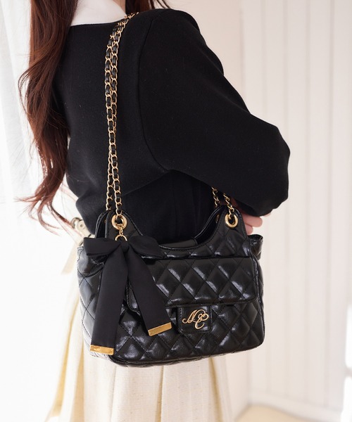 one after another NICE CLAUP（ワンアフターアナザーナイスクラップ）の「2WAYチェーンショルダーバッグ（ショルダーバッグ・レディース・ブラック/アイボリー/ブルー・FREE）」の6枚目の写真