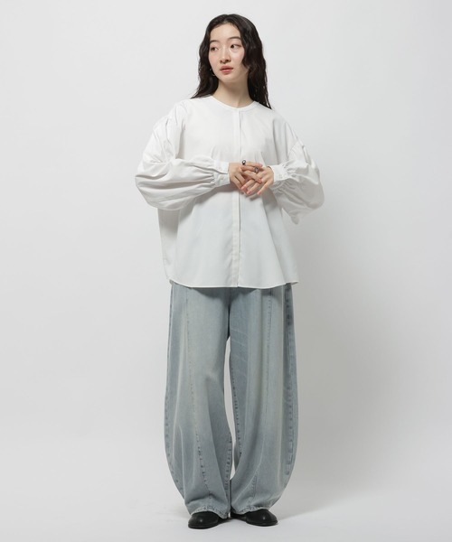 niko and...（ニコアンド）の「コタットイージーケア柄ブラウス（シャツ/ブラウス・レディース・ブラック/ホワイト/オフホワイト・MEDIUM/LARGE）」の11枚目の写真