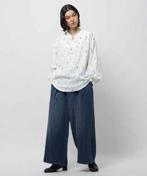 niko and...（ニコアンド）の「コタットイージーケア柄ブラウス（シャツ/ブラウス・レディース・ブラック/ホワイト/オフホワイト・MEDIUM/LARGE）」の15枚目の写真