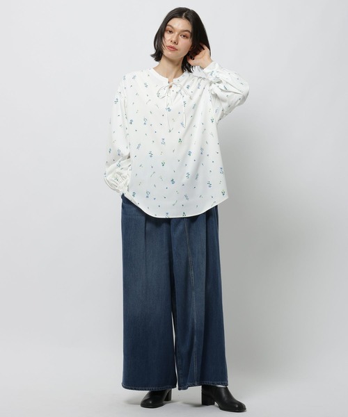 niko and...（ニコアンド）の「コタットイージーケア柄ブラウス（シャツ/ブラウス・レディース・ブラック/ホワイト/オフホワイト・MEDIUM/LARGE）」の16枚目の写真