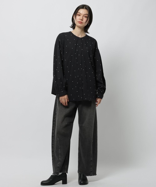 niko and...（ニコアンド）の「コタットイージーケア柄ブラウス（シャツ/ブラウス・レディース・ブラック/ホワイト/オフホワイト・MEDIUM/LARGE）」の18枚目の写真