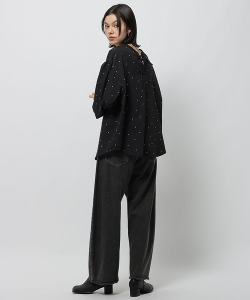 niko and...（ニコアンド）の「コタットイージーケア柄ブラウス（シャツ/ブラウス・レディース・ブラック/ホワイト/オフホワイト・MEDIUM/LARGE）」の19枚目の写真