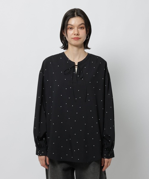 niko and...（ニコアンド）の「コタットイージーケア柄ブラウス（シャツ/ブラウス・レディース・ブラック/ホワイト/オフホワイト・MEDIUM/LARGE）」の22枚目の写真