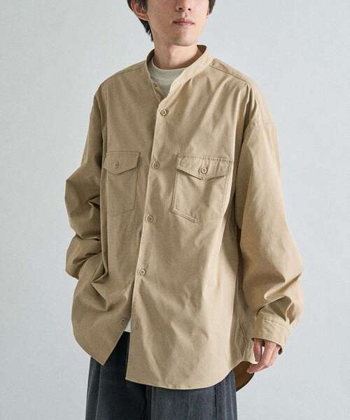 CRAFT STANDARD BOUTIQUE（クラフトスタンダードブティック）の「バンドカラーシャツ（シャツ/ブラウス・メンズ・ブラック/ベージュ/カーキ・M/L）」の2枚目の写真