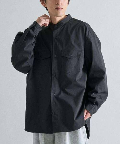 CRAFT STANDARD BOUTIQUE（クラフトスタンダードブティック）の「バンドカラーシャツ（シャツ/ブラウス・メンズ・ブラック/ベージュ/カーキ・M/L）」の4枚目の写真