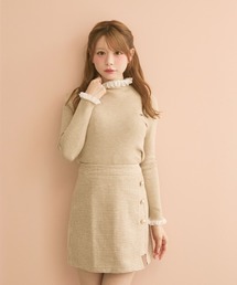 MABLI フリル袖 ベージュニットセーター ブルマ MABLI（マブリ）通販｜OBEBE