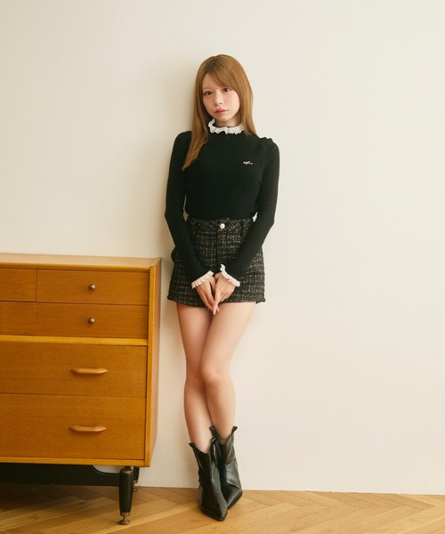 TITTY&CO.(ティティーアンドコー)の「フリルハイネックニット(ニット/セーター・レディース・ベージュ/グレー/ブラック/アイボリー・FREE)」の20枚目の写真