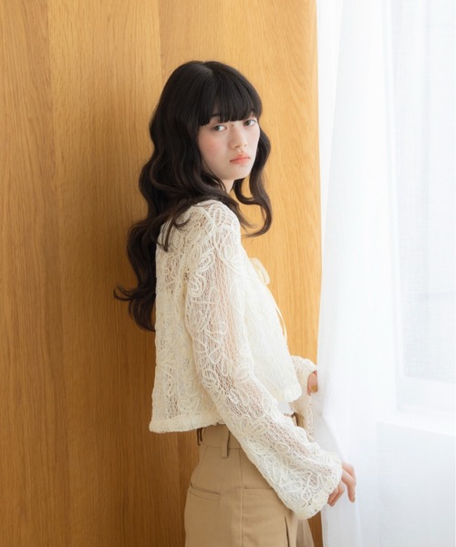 REMOON(リムーン)の「レースカーディガン(カーディガン/ボレロ・レディース・ベージュ/アイボリー・FREE)」の22枚目の写真