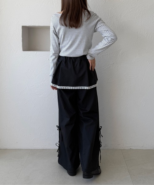 kutir（クティール）の「レースリボンレイヤードパンツ（その他パンツ・レディース・アイボリー/ブラック/チャコールグレー・SMALL/MEDIUM）」の15枚目の写真