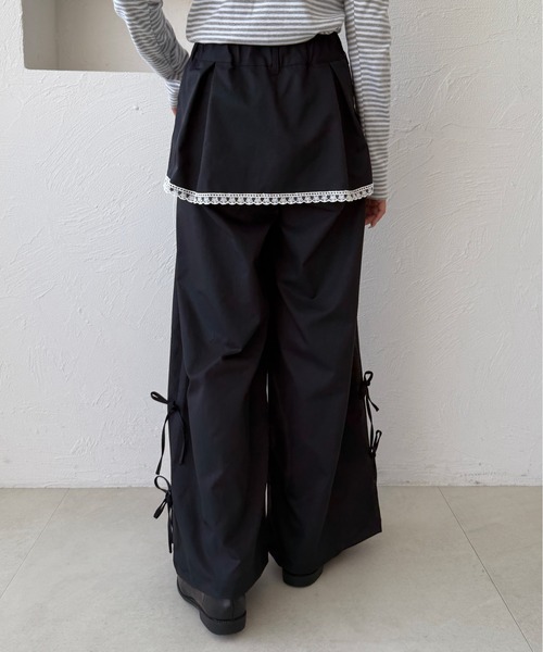 kutir（クティール）の「レースリボンレイヤードパンツ（その他パンツ・レディース・アイボリー/ブラック/チャコールグレー・SMALL/MEDIUM）」の11枚目の写真
