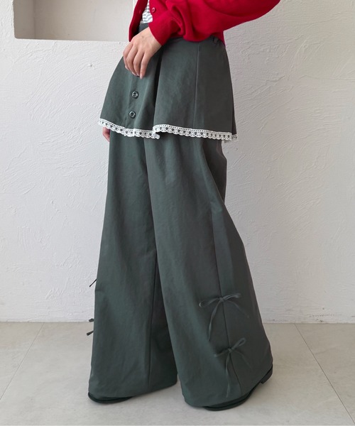 kutir（クティール）の「レースリボンレイヤードパンツ（その他パンツ・レディース・アイボリー/ブラック/チャコールグレー・SMALL/MEDIUM）」の16枚目の写真