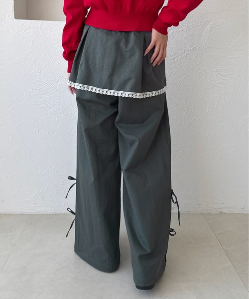 kutir（クティール）の「レースリボンレイヤードパンツ（その他パンツ・レディース・アイボリー/ブラック/チャコールグレー・SMALL/MEDIUM）」の17枚目の写真