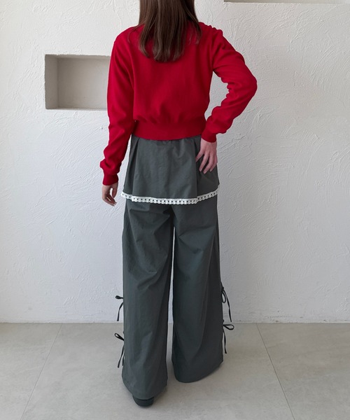 kutir（クティール）の「レースリボンレイヤードパンツ（その他パンツ・レディース・アイボリー/ブラック/チャコールグレー・SMALL/MEDIUM）」の20枚目の写真