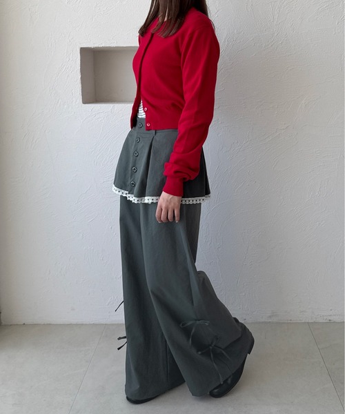 kutir（クティール）の「レースリボンレイヤードパンツ（その他パンツ・レディース・アイボリー/ブラック/チャコールグレー・SMALL/MEDIUM）」の19枚目の写真