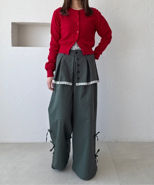 kutir（クティール）の「レースリボンレイヤードパンツ（その他パンツ・レディース・アイボリー/ブラック/チャコールグレー・SMALL/MEDIUM）」の18枚目の写真