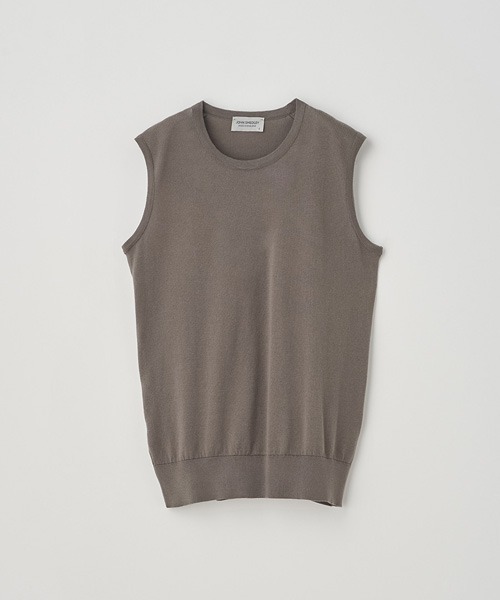 JOHN SMEDLEY(ジョンスメドレー)の「ノースリーブコットンニットプルオーバー(ニット/セーター・レディース・ベージュ系5・M/S)」の1枚目の写真