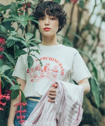 CHILD WOMAN | 16/-空紡糸天竺 犬の鼓笛隊プリントTシャツ(Tシャツ/カットソー)