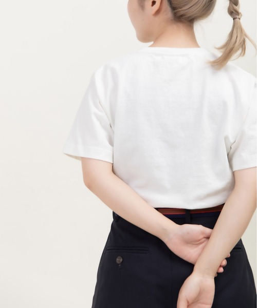 CHILD WOMAN（チャイルドウーマン）の「16/-空紡糸天竺 犬の鼓笛隊プリントTシャツ（Tシャツ/カットソー・レディース・ピンク/サックスブルー/ホワイト・FREE）」の20枚目の写真