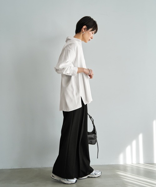 STYLE DELI（スタイルデリ）の「【LUXE】しっとり落ち感ニュアンスシャツ（シャツ/ブラウス・レディース・アイボリー・FREE）」の11枚目の写真