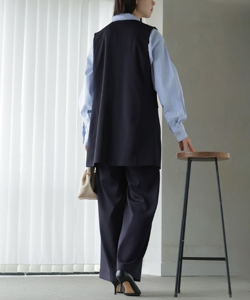 HUG.U（ハグユー）の「「今っぽフォーマル、ベストな答え。」 ジレ × パンツ 2点セット スーツ（スーツセット・レディース・アイボリー/ブラック/ネイビー・L(レギュラー丈)/M(レギュラー丈)/L(トール丈)/M(トール丈)）」の12枚目の写真