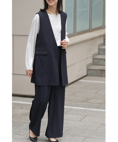 HUG.U（ハグユー）の「「今っぽフォーマル、ベストな答え。」 ジレ × パンツ 2点セット スーツ（スーツセット・レディース・アイボリー/ブラック/ネイビー・L(レギュラー丈)/M(レギュラー丈)/L(トール丈)/M(トール丈)）」の11枚目の写真