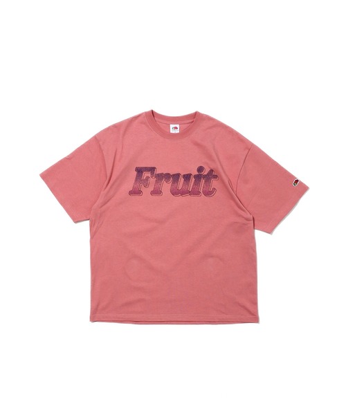 FRUIT OF THE LOOM(フルーツオブザルーム)の「19/-スラブ天竺Tシャツ3 / Fruit ロゴ プリント 半袖 Tシャツ / ヴィンテージ風(Tシャツ/カットソー・メンズ・ピンク/アイボリー/サックスブルー/チャコールグレー・L/M/S)」の4枚目の写真