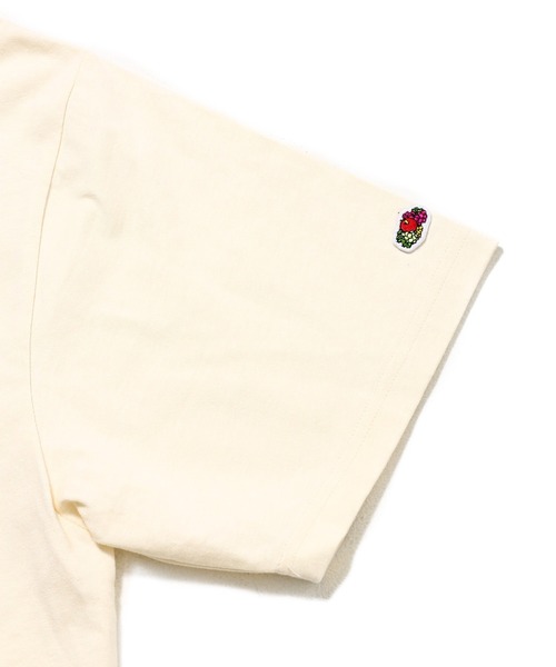 FRUIT OF THE LOOM(フルーツオブザルーム)の「19/-スラブ天竺Tシャツ3 / Fruit ロゴ プリント 半袖 Tシャツ / ヴィンテージ風(Tシャツ/カットソー・メンズ・ピンク/アイボリー/サックスブルー/チャコールグレー・L/M/S)」の10枚目の写真