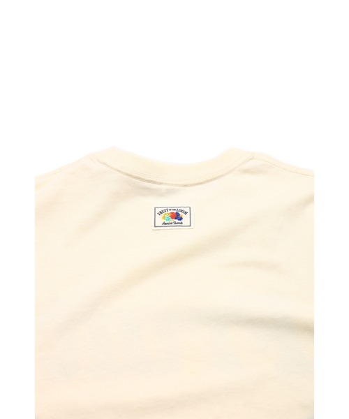FRUIT OF THE LOOM(フルーツオブザルーム)の「19/-スラブ天竺Tシャツ3 / Fruit ロゴ プリント 半袖 Tシャツ / ヴィンテージ風(Tシャツ/カットソー・メンズ・ピンク/アイボリー/サックスブルー/チャコールグレー・L/M/S)」の5枚目の写真