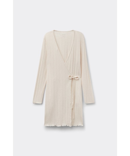 Intimissimi(インティミッシミ)の「"Sweet Pointelle" ナイトガウン【ワンマイルウェア】(カーディガン/ボレロ・レディース・オフホワイト・S/M/L)」の6枚目の写真