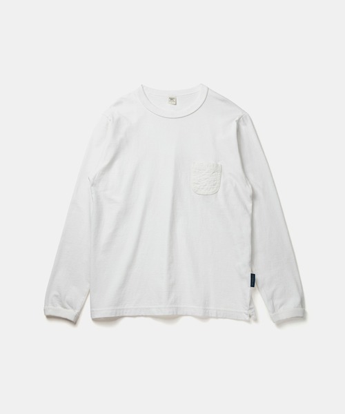 LAVENHAM（ラベンハム）の「【 日本製・USコットン長袖Tシャツ 】Jackman X Lavenham Cotton Quilt Pocket L/S T-shirt Mens / ジャックマン コットン キルト ポケット ロングスリーブ ティーシャツ メンズ（Tシャツ/カットソー・メンズ・ダークブラック/ホワイト/ダークオリーブ・M/L/XL/S/XXL）」の2枚目の写真