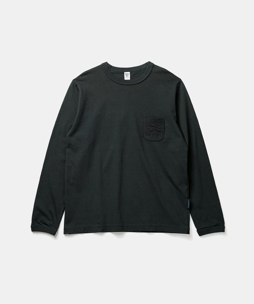 LAVENHAM（ラベンハム）の「【 日本製・USコットン長袖Tシャツ 】Jackman X Lavenham Cotton Quilt Pocket L/S T-shirt Mens / ジャックマン コットン キルト ポケット ロングスリーブ ティーシャツ メンズ（Tシャツ/カットソー・メンズ・ダークブラック/ホワイト/ダークオリーブ・M/L/XL/S/XXL）」の3枚目の写真
