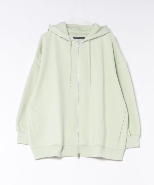 Right-on(ライトオン)の「【HONEYSUCKLE ROSE】ダンボールビッグパーカー (軽量 / ドロップショルダー / ミニマルシルエット)(パーカー・レディース・グレー/ブラック/キナリ/ライム・M/L/S)」の4枚目の写真