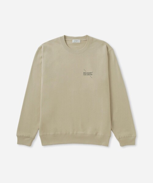 Saturdays NYC(サタデーズ ニューヨークシティ )の「BIG BABY ICE CREAM x Saturdays NYC B Slash Sweatshirt(スウェット・メンズ・ベージュ・L/S/M)」の1枚目の写真