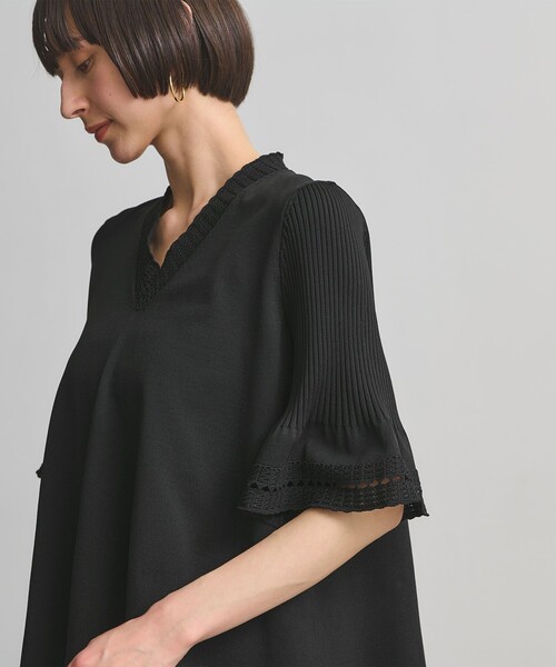 UNITED ARROWS(ユナイテッドアローズ)の「Vネック ニットチュニック(ニット/セーター・レディース・ブラック/ダークグレー/ネイビー・FREE)」の4枚目の写真