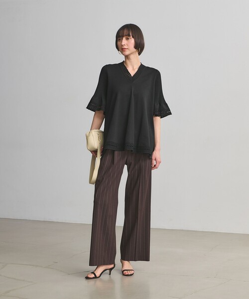 UNITED ARROWS(ユナイテッドアローズ)の「Vネック ニットチュニック(ニット/セーター・レディース・ブラック/ダークグレー/ネイビー・FREE)」の6枚目の写真