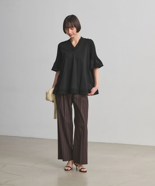 UNITED ARROWS(ユナイテッドアローズ)の「Vネック ニットチュニック(ニット/セーター・レディース・ブラック/ダークグレー/ネイビー・FREE)」の7枚目の写真