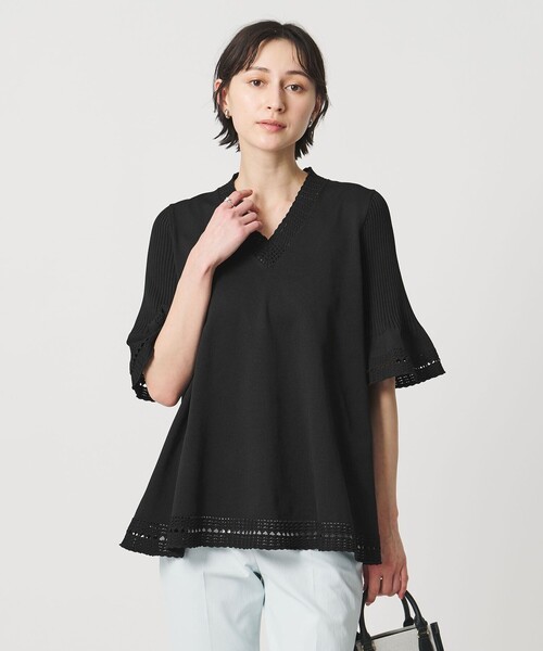 UNITED ARROWS(ユナイテッドアローズ)の「Vネック ニットチュニック(ニット/セーター・レディース・ブラック/ダークグレー/ネイビー・FREE)」の9枚目の写真