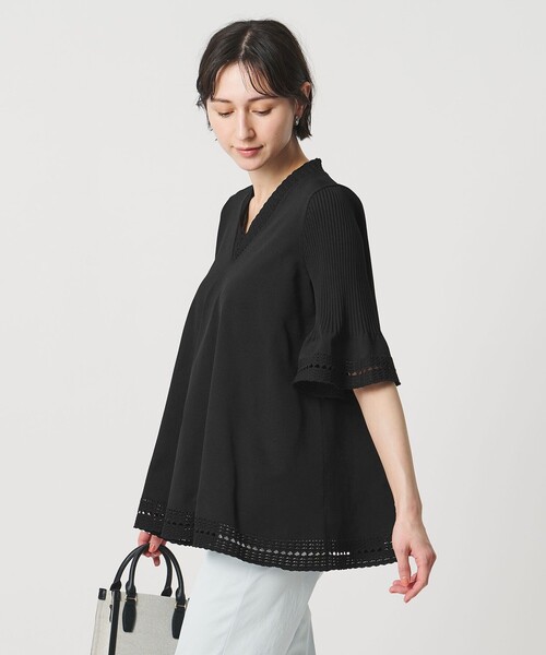 UNITED ARROWS(ユナイテッドアローズ)の「Vネック ニットチュニック(ニット/セーター・レディース・ブラック/ダークグレー/ネイビー・FREE)」の10枚目の写真