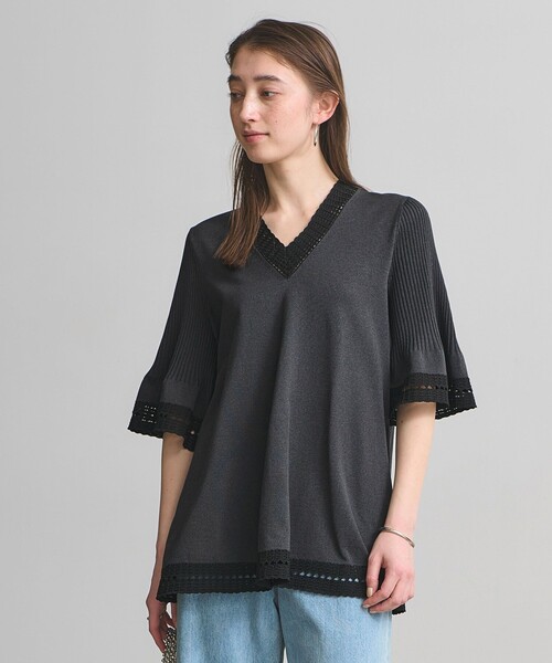 UNITED ARROWS(ユナイテッドアローズ)の「Vネック ニットチュニック(ニット/セーター・レディース・ブラック/ダークグレー/ネイビー・FREE)」の13枚目の写真