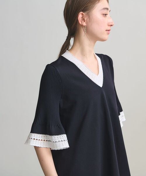 UNITED ARROWS(ユナイテッドアローズ)の「Vネック ニットチュニック(ニット/セーター・レディース・ブラック/ダークグレー/ネイビー・FREE)」の22枚目の写真