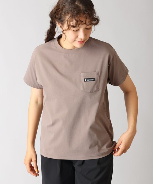 Columbia(コロンビア)の「UVカット 速乾 Columbia/ウィメンズ ツイードキャナルポケット ショートスリーブTシャツ/コロンビア(Tシャツ/カットソー・レディース・ブルー/ブラック/ブラウン/ホワイト・S/M/XL/L)」の4枚目の写真