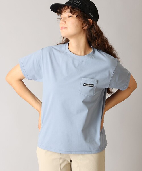 Columbia(コロンビア)の「UVカット 速乾 Columbia/ウィメンズ ツイードキャナルポケット ショートスリーブTシャツ/コロンビア(Tシャツ/カットソー・レディース・ブルー/ブラック/ブラウン/ホワイト・S/M/XL/L)」の2枚目の写真